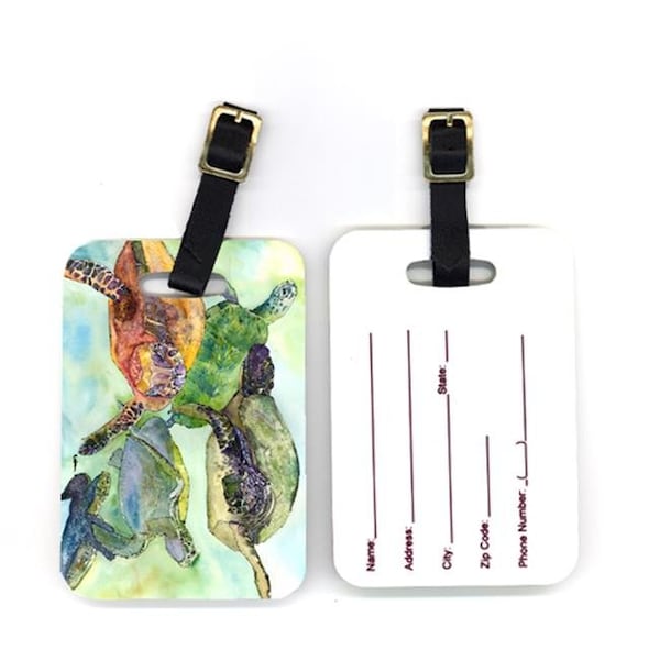 Carolines Treasures Carolines Treasures 8549BT 4 x 2.75 in. Pair of Turtle Luggage Tag 8549BT - main